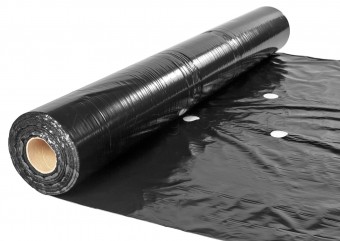 Пленка "Светлица Грунт с перфорацией 27х30" 60 мкм, 1,4х400м, чёрная в рулонах